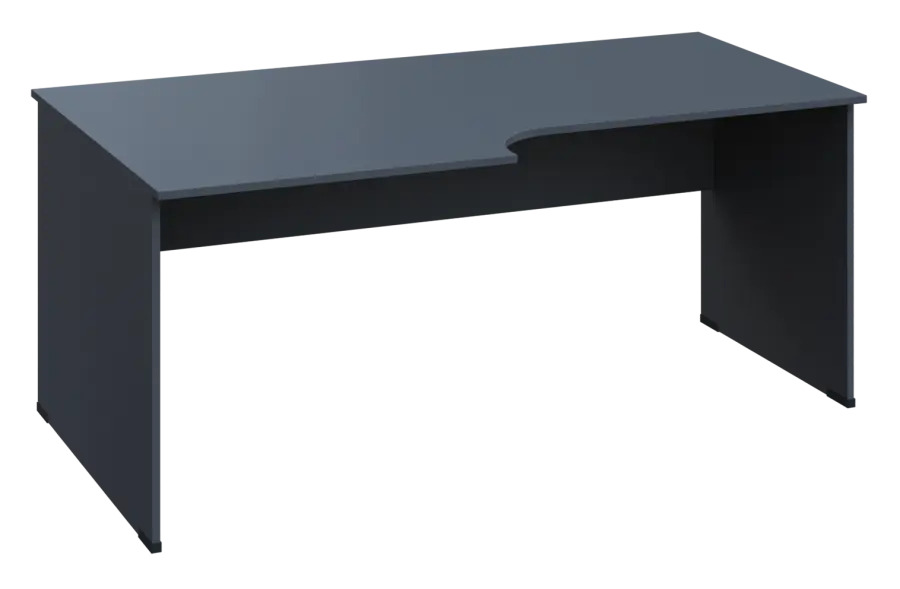 ERL 18 - 188 stůl kancelářský, rohový, levý, dřevěná podnož, deska 18 mm, široký 1800 mm, antracit